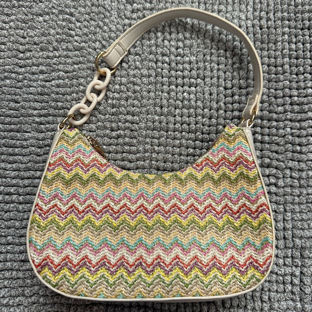 Forever21 rainbow & cream purse